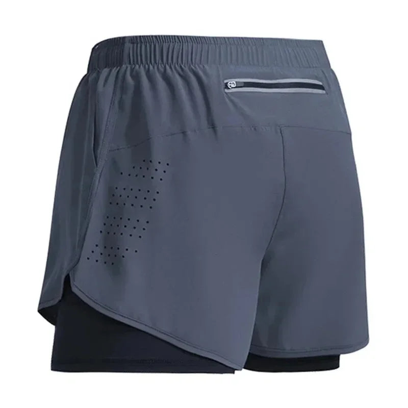 Men's Running Shorts 2025 New Release Gym Fitness 2-in-1 Exercise Summer Quick Dry Trendy Personalized Running Shorts