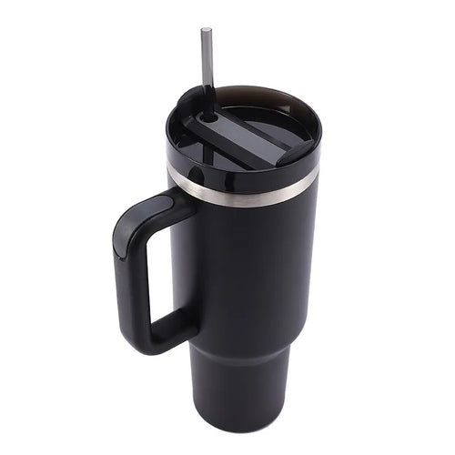 1200ml Insulated Tumbler With Lid and Straws Stainless Steel Coffee Tumbler with Handle Vacuum Leak Proof Coffee Cup