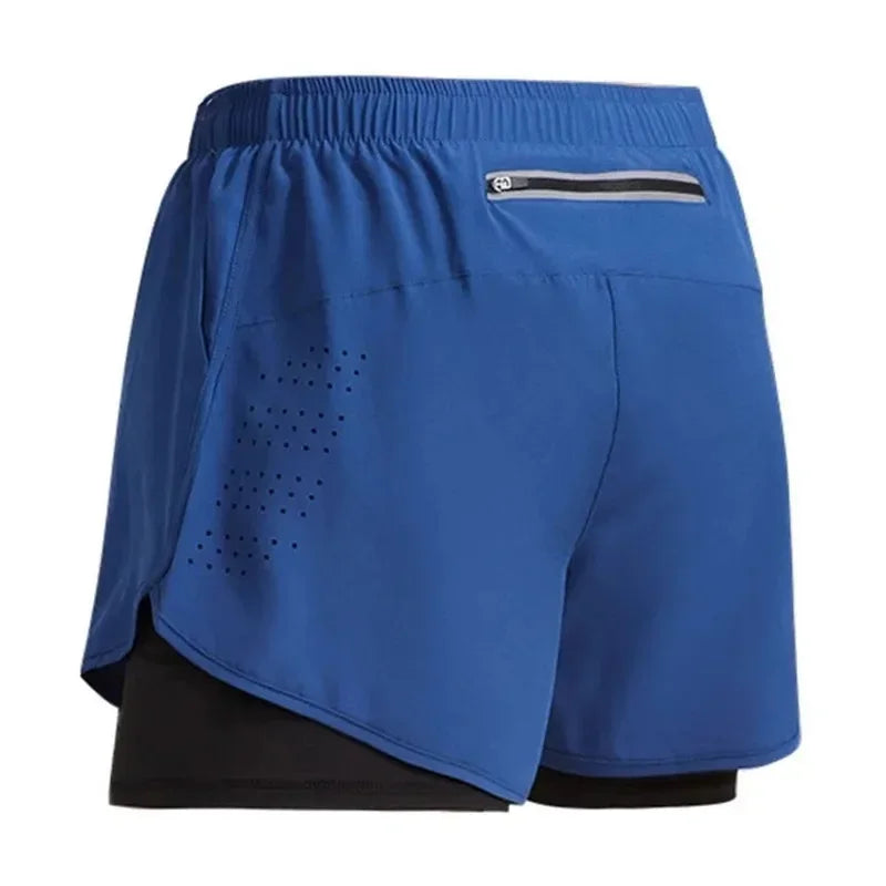 Men's Running Shorts 2025 New Release Gym Fitness 2-in-1 Exercise Summer Quick Dry Trendy Personalized Running Shorts