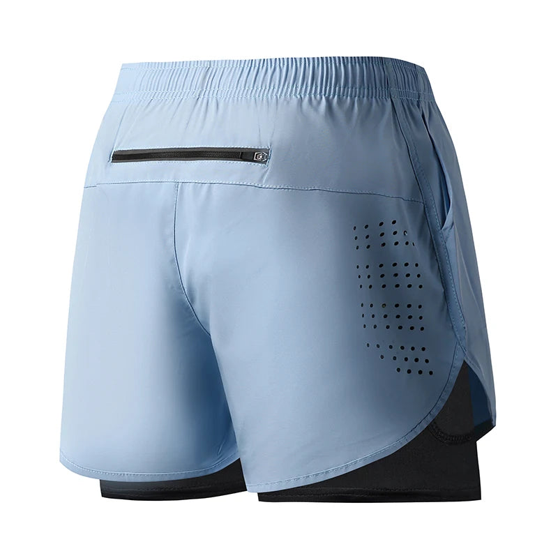 Men's Running Shorts 2025 New Release Gym Fitness 2-in-1 Exercise Summer Quick Dry Trendy Personalized Running Shorts