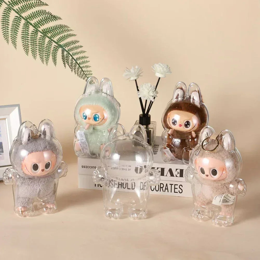Clear Doll Display Box for Labubu - Dustproof Transparent Storage Case, DIY Collectible Accessories & Party Gift