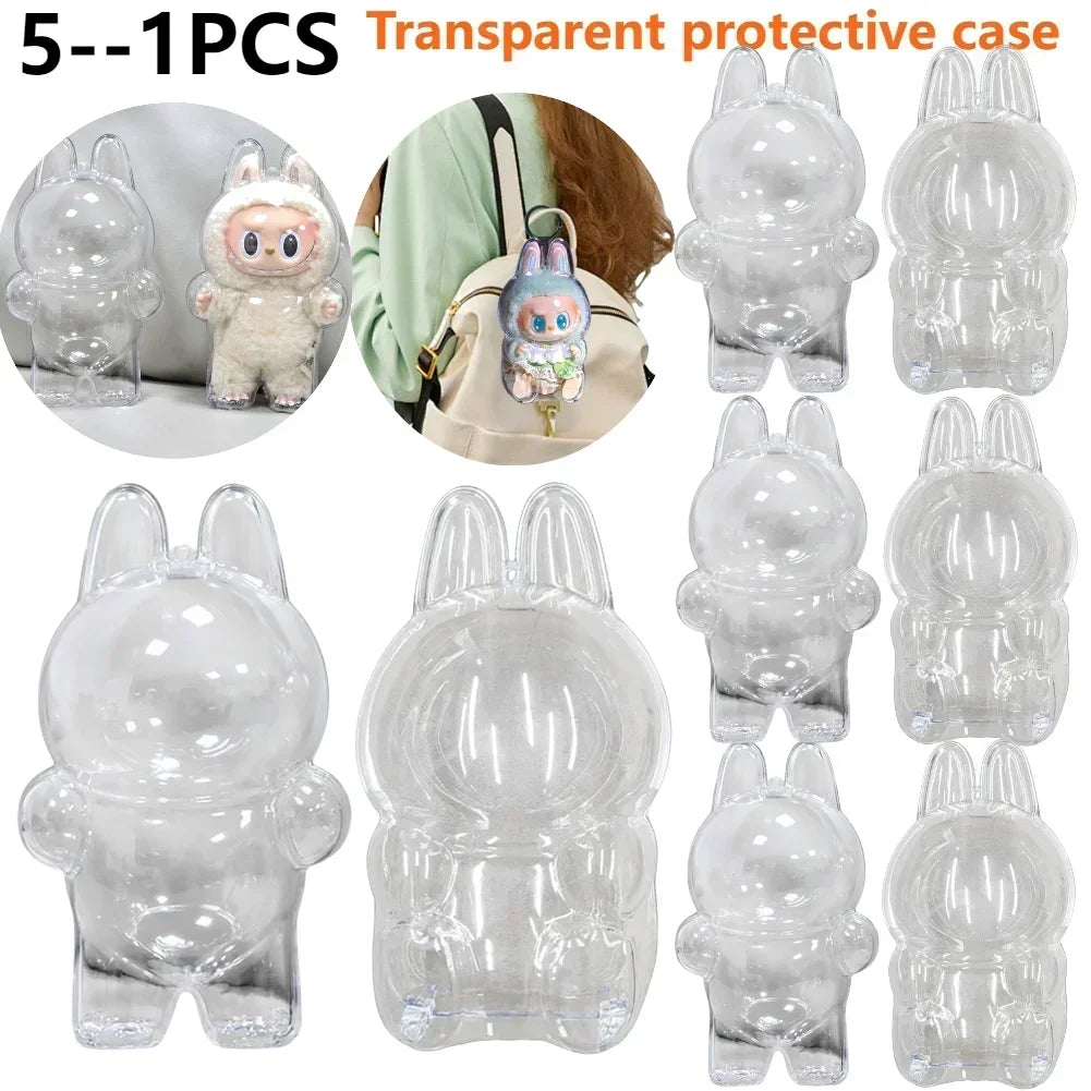Clear Doll Display Box for Labubu - Dustproof Transparent Storage Case, DIY Collectible Accessories & Party Gift