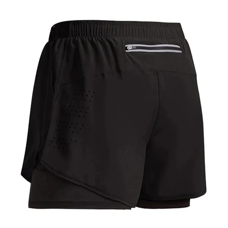 Men's Running Shorts 2025 New Release Gym Fitness 2-in-1 Exercise Summer Quick Dry Trendy Personalized Running Shorts