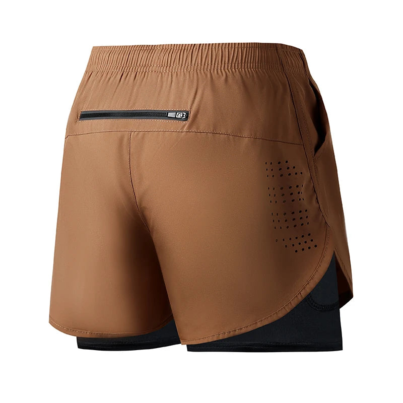 Men's Running Shorts 2025 New Release Gym Fitness 2-in-1 Exercise Summer Quick Dry Trendy Personalized Running Shorts